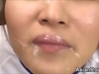 Ugly Asian daughter being abused And Cummed On
