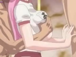Groß meloned anime nutte wird mund gefüllt